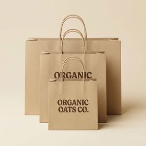 Bolsa de Compras de Papel Kraft Ecológica con Logotipo Personalizado, Bolsas de Embalaje de Lujo con Asas de Algodón - Product Image 1