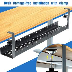 <span class=keywords><strong>Gestion</strong></span> des câbles sous le bureau extensible sans perçage, plateau de <span class=keywords><strong>gestion</strong></span> des câbles en métal sous le bureau, support de cordon de multiprise rétractable - Product Image 5