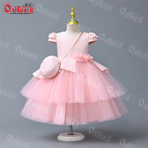 Yoliyolei-vestido de fiesta de tul con lazo para niña pequeña, vestido estampado de nuevo estilo, con sombrero, <span class=keywords><strong>2023</strong></span> - Product Image 4