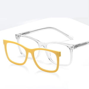 最新デザイン5 in 1クリップオングラス交換可能フロントシェイプカラーチェンジTR90アイウェアフレーム磁気メガネ - Product Image 2