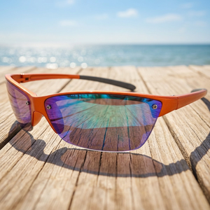 RW RWT148 Simple Semi-Rimless Sports Sunglasses Blue Lenses % UV Protection Non-Polarized Coating Outdoor Activities - Product Image 3