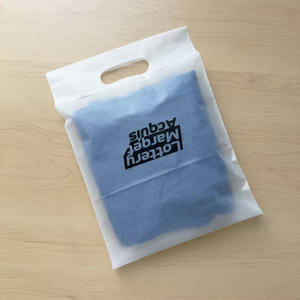 Factory Wholesale Recyclable Custom Logo Frosted Garment Bags T-shirt Women Men Clothing Packaging Sealing Bags with Handle - Product Image 2