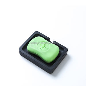 Porte-<span class=keywords><strong>savon</strong></span> rectangulaire en béton moderne et minimaliste, finition mate noire et blanche, rainure de drainage, vente en gros, organisateur de salle de bain - Product Image 2