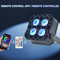 Projecteur PAR LED 4 yeux RGBW 4-en-1 DMX512 à activation sonore pour scène, éclairage carré