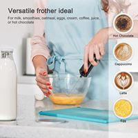 Mousseur à lait automatique portable en acier inoxydable avec double fouet, mélangeur de boissons électriques en plastique pour café et thé