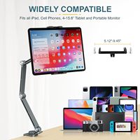 Support de bureau pliable réglable pour tablette avec support de téléphone à base rotative à 360 °