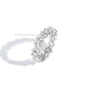 Hip-hop Copper Zircon Flower <b>Ring</b>, Women's Flower <b>Ring</b>, Index <b>Finger</b> <b>Ring</b>. - Product Image 4