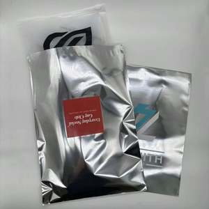 Custom Sticker LOGO Glossy Metallic Silver Mailing Bags for Clothing 6x9 10 X13 <b>Aluminum</b> <b>Foil</b> Poly Shipping Mailer - Product Image 2