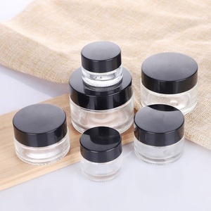 Fancy Custom Mini 5ml 10ml 15ml clear <b>Glass</b> Lip Balm <b>Containers</b> Cosmetic Cream Jars 5g 10g Skincare Jar With Lid - Product Image 5