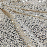 Nouveau tissu en maille élastique en polyester et ammoniac, écologique, extensible, à rayures verticales de 3 mm, avec paillettes, magnifique, respirant, à usage universel