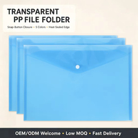 Carpeta de Archivo Transparente de PP con Cierre de Botón a Presión, Sobre para Documentos A4, Impermeable, Termosellado, Reutilizable, para Negocios, Oficina, Escuela