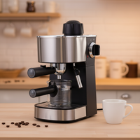 Machine à café expresso semi-automatique commerciale en acier inoxydable électrique 240 ml, système de brassage d'eau chaude, pression de 19 bars