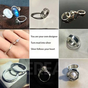 Professional Grade Pure Silver Clay Handcrafted Silver Jewelry <b>Rings</b> Pendants <b>Cat</b> Dog Nose Prints Pendants Parent Child Games - Product Image 2