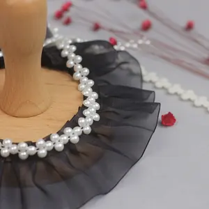 Bellissimo rivestimento in pizzo con volant di perle per abbellire i tuoi vestiti e <span class=keywords><strong>biancheria</strong></span> per <span class=keywords><strong>la</strong></span> casa - Product Image 4