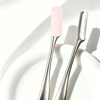 Rasoir à sourcils en alliage de zinc avec poignée, revêtement en silicone peint par pulvérisation, outil de beauté et de toilettage en gros