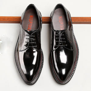 Nouvelles Chaussures Habillées en Cuir Respirant pour Hommes, Rehaussantes, Noires Brillantes, Tendance Automne, Imperméables et Antidérapantes - Product Image 5