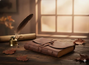 Diario de Viaje Vintage de Cuero Hecho a Mano de Primera Calidad, Papel con Borde Decorativo, Cuadernos Rústicos para Escribir - Product Image 2