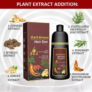 Shampoo crème professionnel pour cheveux foncés, teinture noire naturelle avec brillance cristalline, permet une coloration permanente des cheveux - Product Image 5