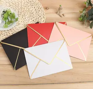 Envelopes de papel para presente, envelopes de papel de embalagem de carta de folha de ouro impressa personalizada