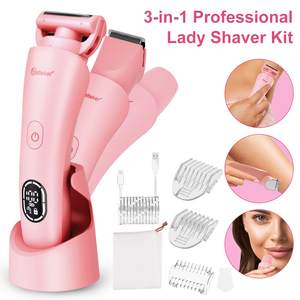 Hatteker Rasoir Électrique Multifonctionnel 3-en-1 Rechargeable USB pour Femme, Épilateur Corporel Portable Indolore pour Maillot et Bikini - Product Image 2