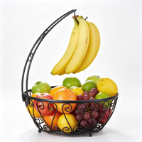 Panier de rangement multifonctionnel pour légumes et fruits avec support à bananes pour cuisine et garde-manger