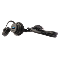 Cable Circular USB2.0/3.0 Impermeable IP67 de Lshitech, Conector Hembra a Macho, Longitud Extendida de 1.5-5 Metros
