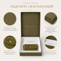 Ensemble d'emballage de bijoux en microfibre avec logo personnalisé de luxe, boîte cadeau en papier vert olive avec pochette à bouton pression pour collier et boucles d'oreilles