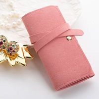 Organisateur de bijoux de voyage en cuir rectangulaire personnalisé, étui pliable pour bijoux avec logo personnalisé, pochette de rangement enroulable pour colliers