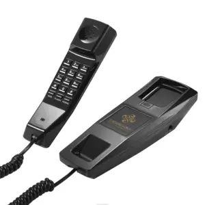 Telefone de parede com fio de linha única, suporte analógico de banheiro, hotel e casa, linha de terra básica