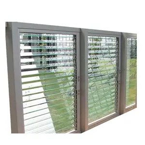 Adjustable Aluminum Glass Louver window With Removable Screen as 2047 standard price of glass louver window shutters
