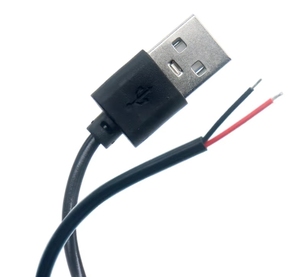 Commercio all'ingrosso 5V USB 2.0 un maschio per aprire spogliato nudo 2pin fili End Pigtail USB C cavo di ricarica per luce LED - Product Image 1