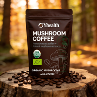 Poudre de café aux champignons, complément alimentaire à base de Lion's Mane, Reishi, Cordyceps, café instantané aux extraits de champignons, OEM, étiquette privée