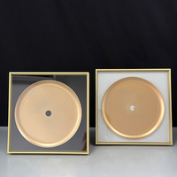 Plaque de certificat carrée en métal doré personnalisée 28,5x28,5 cm avec fond argenté et plaque ronde dorée MH-FJ0035