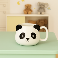Taza de cerámica Panda de 14 oz, taza de té de porcelana 3D, taza creativa para regalos de Navidad, vacaciones y cumpleaños