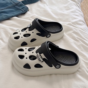 Chaussures d'été pour hommes, antidérapantes, respirantes, à bout fermé, style Croc, couleur contrastée, semelle souple, pour couple, intérieur/extérieur - Product Image 3