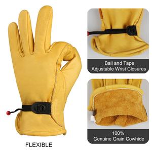 Guanti da lavoro in pelle Grip guanto da giardinaggio in pelle bovina resistente per uomo e donna - Product Image 3