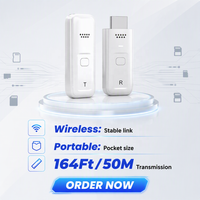 Extenseur HDMI sans fil, portée 50 m, émetteur et récepteur, transmettez du contenu HD depuis un ordinateur portable/PC/boîtier TV vers un moniteur/téléviseur/projecteur, blanc