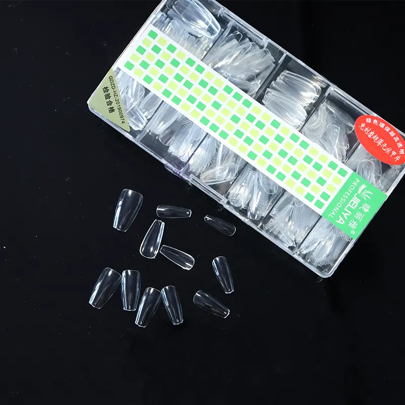 Frosted white 500pcs custom private label extension soft gel false acrylic nail tips for nails