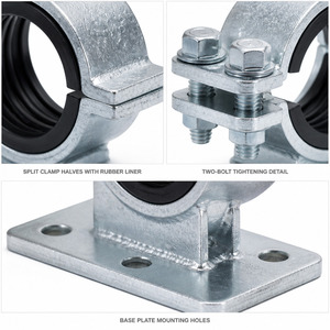 Support de tuyau de type pince en acier au carbone zingué DIN3015, robuste, pour usine de pétrochimie, huile et gaz, personnalisé OEM, directement de l'usine - Product Image 3