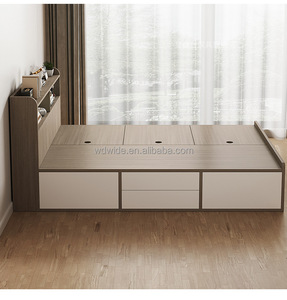 맞춤형 모던 심플 우드 수납 침대 퀸 사이즈 가정용 대형 공간 수납 침대 프레임 - Product Image 3