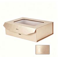 Scatola rigida rosa personalizzabile con finestra e nastro in raso, confezione regalo di alta gamma per prodotti di bellezza