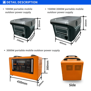 휴대용 12.8V 25.6V 발전소 1000W 1500W 2000W 3000W 손전등 및 점프 스타터 비상 전원 - Product Image 2