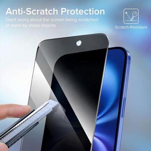 Protection d'écran en verre trempé anti-espion pour iPhone 16 15 14 Pro Max 17, verre trempé protecteur anti-espion - Product Image 3