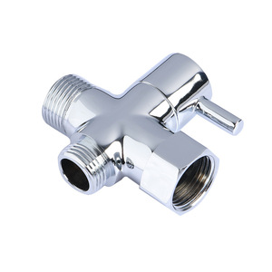 Latón bidé <span class=keywords><strong>T</strong></span> válvula de <span class=keywords><strong>3</strong></span> vías de agua de la ducha válvula desviadora accesorios de baño inodoro bidé <span class=keywords><strong>T</strong></span>-adaptador de válvula de acabado en cromo - Product Image 6
