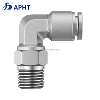 304 acier inoxydable raccord rapide PC 1/8 "1/4" 3/8 "1/2" BSP filetage externe trachée tuyau connecteur pièces pneumatiques