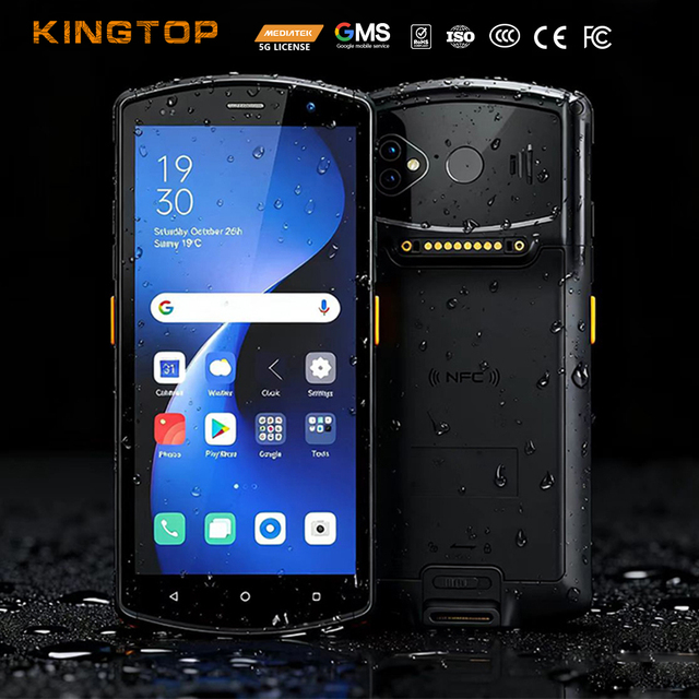 Kingtop 2026 Handheld Rugged Android 12.0 4G Wi-Fi NFC RFID 1D2D/QR Barcode Scanner 4000mAh Battery 64GB Memory 5.7" Screen