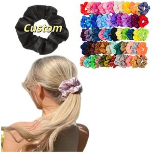 Wholesale Custom Satin Hair <b>Ties</b> Custom Scrunchies Personalized logo Pattern Hair Scrunchy Accessory Printed Silk Scrunchies - Product Image 1