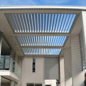Pérgola con Panel Solar TOMA As2047, Pérgola Impermeable para Terraza, Pérgola con Techo Abatible Eléctrico para Exteriores - Product Image 3
