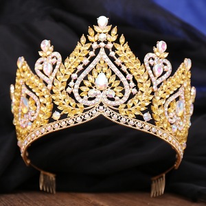 Corona Nobile Barocca Europea e Americana con Cristalli e Diamanti, per Spose e Regine, Regolabile, per Spettacoli Teatrali - Product Image 4