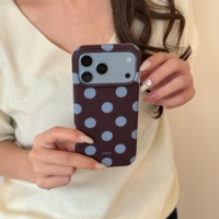 Casing HP iPhone 18 Pro Max 17 16 15 Motif Polkadot Besar Retro Warna Burgundy, Anti Benturan, Pelindung IMD TPU, Penutup Belakang